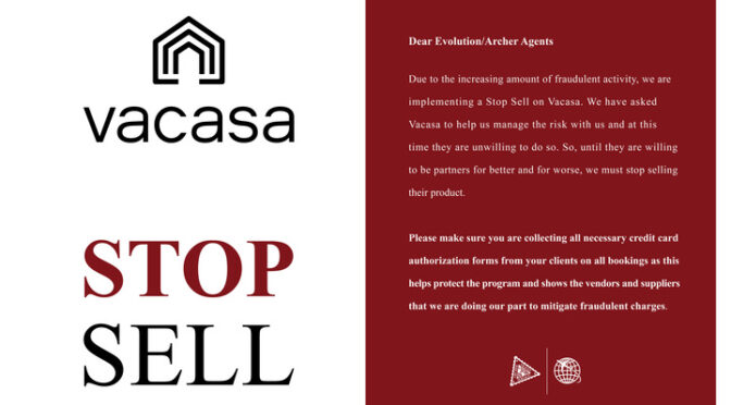 VACASA STOP SELL