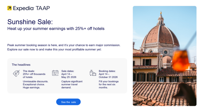 Expedia TAAP: Sunshine Sale 25% Off